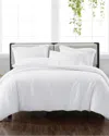 Cannon Solid White 3pc Duvet Cover Set In White