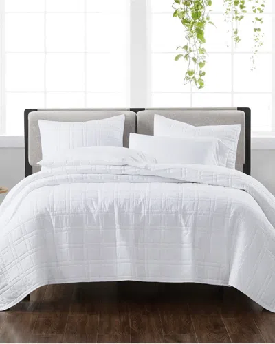Cannon Solid White 3pc Quilt Set