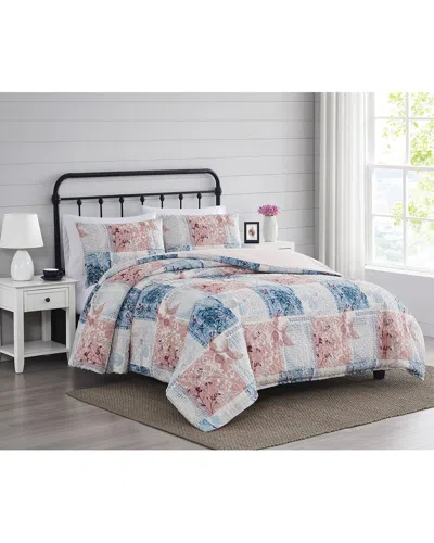 CANNON CANNON TEXTURED LOTTE PATCHWORK DUVET COVER SET