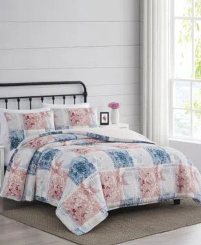 Cannon Textured Lotte Patchwork Duvet Cover Sets In Pink,blue