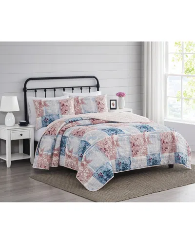 Cannon Textured Lotte Patchwork Quilt Set In Multi