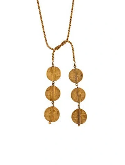 Pre-owned Cano Vintage Lariat Necklace, 41" In Multi