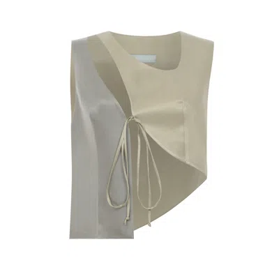 Cansu Xi Women's Green Sunrise Vest In Neutral