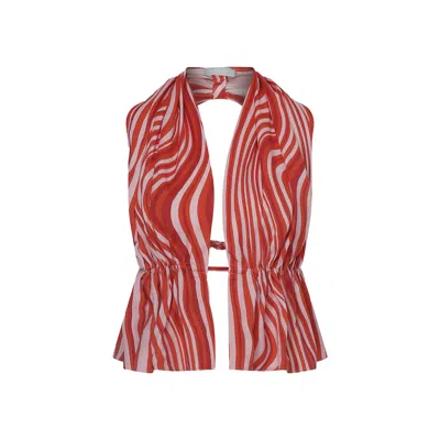 Cansu Xi Women's Pink Dionysus Printed Easy Top In Multi