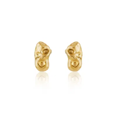 Cansui Design Women's Gold Bronze Stone Earrings