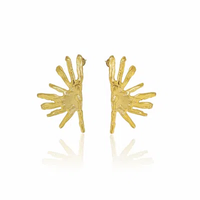 Cansui Design Women's Gold Half Sun Earrings