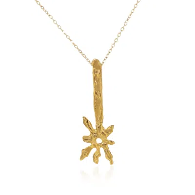 Cansui Design Women's Gold Long Sun Necklace
