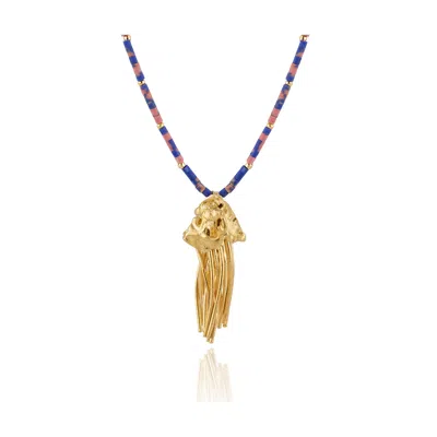 Cansui Design Women's Gold / Pink / Purple Jellyfish Necklace With Afghan Beads In Multi