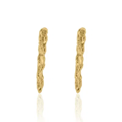 Cansui Design Women's Gold Sun Stick Earrings