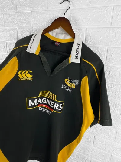 Pre-owned Canterbury Of New Zealand X England Rugby League Canterbury London Wasps Vintage Rugby Jersey In Black/yellow