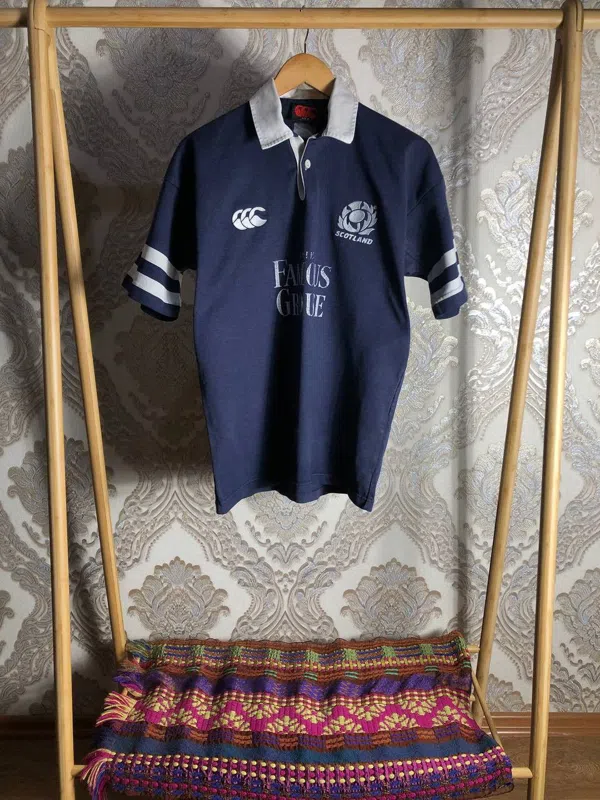 Maillot Vintage Canterbury – Écosse Coupe Du Monde Rugby – Taille S, Blanc