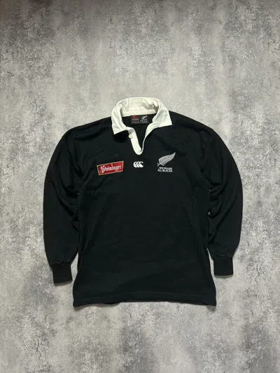 Pre-owned Canterbury Of New Zealand X England Rugby League Vintage Long Sleeve Rugby New Zealand Canterbury Black (size Medium)