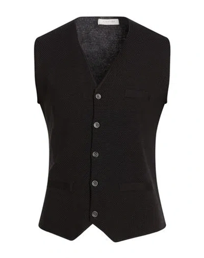Cantra Man Tailored Vest Black Size Xl Merino Wool, Acrylic