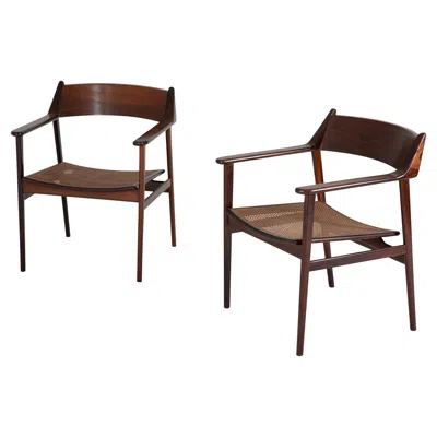 Pre-owned Cantu Mid-century Modern Pair Of Armchair By Móveis , 1960s In Brown