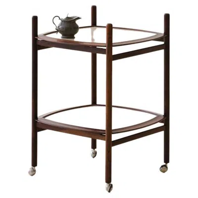 Pre-owned Cantu Rosewood Bar Cart By Móveis Cantù, 1960s, Brazilian Mid-century Modern Design In Brown