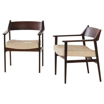 Pre-owned Cantu Rosewood Chair With Armrests, By Móveis Cantù, Brazilian Midcentury, 1960s In Brown