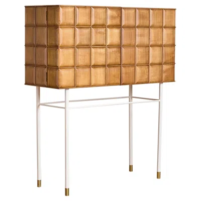 Pre-owned Cantu Tall Italian Bar Cabinet In Brown