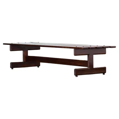 Pre-owned Cantu Vintage Rosewood Slatted Bench By  Moveis, 1960s, Midcentury Brazilian In Brown