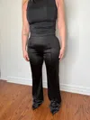 Canvas Apparel Paige Satin Trouser In Black