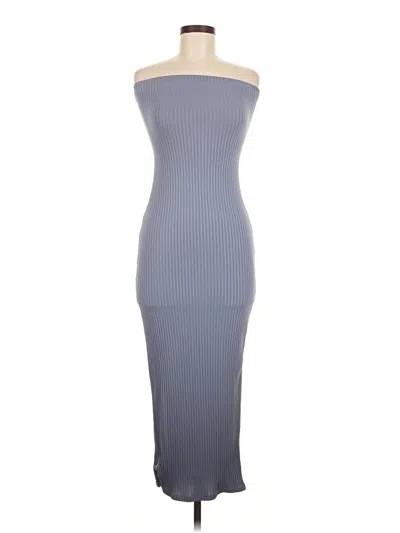 Pre-owned Canvas Cocktail Dress In Gray