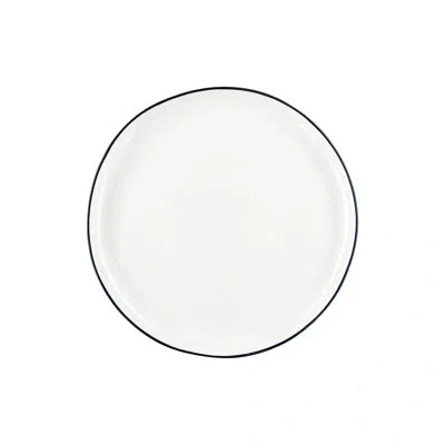 Canvas Home Abbesses Colored Rim Porcelain Appetizer Plate In Black