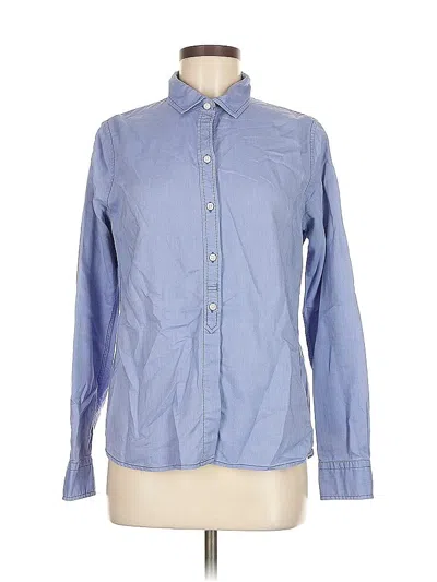 Pre-owned Canvas Long Sleeve Button Down Shirt In Blue