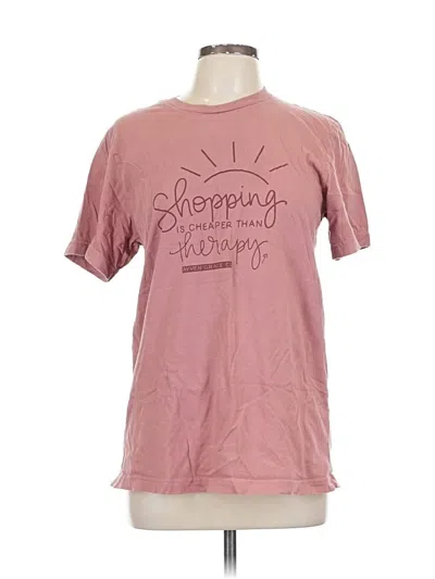 Pre-owned Canvas Short Sleeve T-shirt In Pink