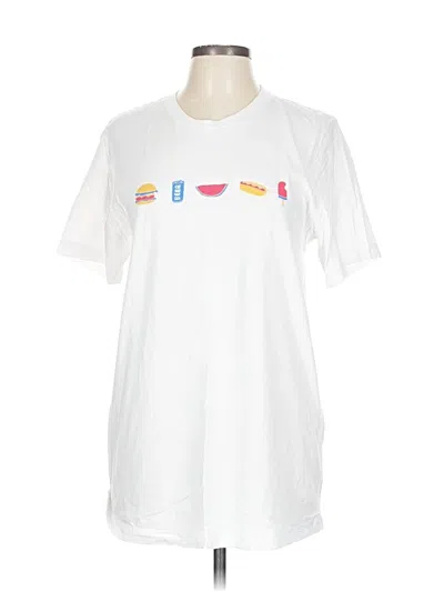 Pre-owned Canvas Short Sleeve T-shirt In White