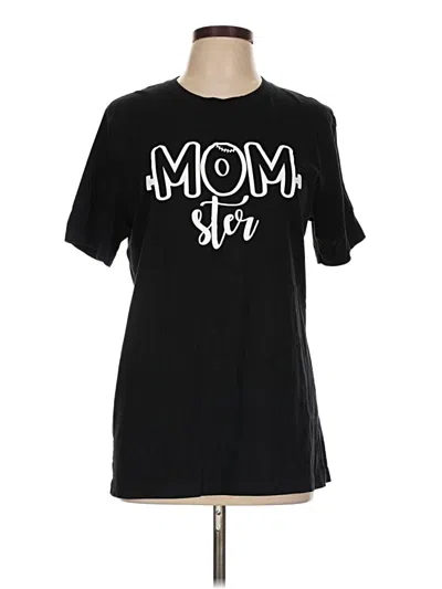 Pre-owned Canvas Short Sleeve Top Black Crew Neck Tops
