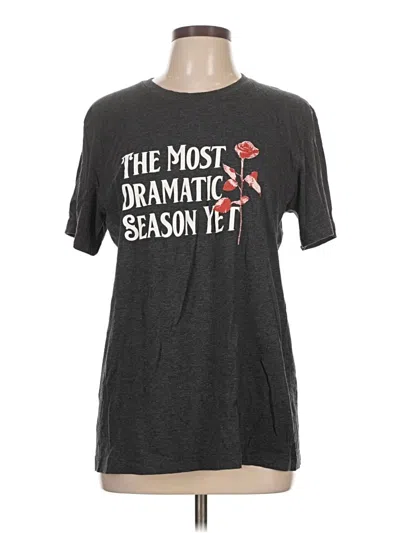 Pre-owned Canvas Short Sleeve Top Gray Scoop Neck Tops