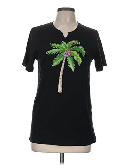 Pre-owned Canvas Short Sleeve T-shirt In Black