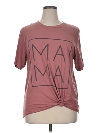 Pre-owned Canvas Short Sleeve T-shirt In Burgundy