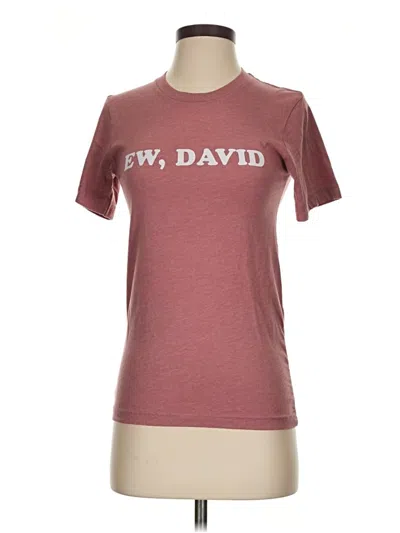 Pre-owned Canvas Short Sleeve T-shirt In Burgundy