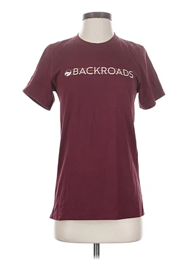Pre-owned Canvas Short Sleeve T-shirt In Burgundy