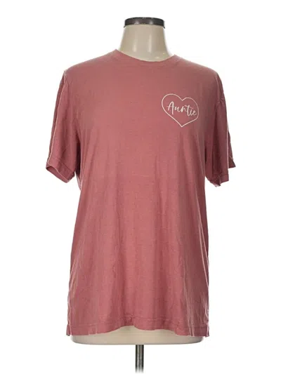 Pre-owned Canvas Short Sleeve T-shirt In Burgundy