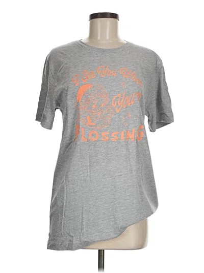 Pre-owned Canvas Short Sleeve T-shirt In Gray