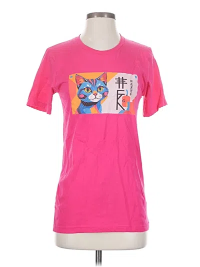 Pre-owned Canvas Short Sleeve T-shirt In Pink