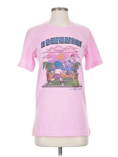 Pre-owned Canvas Short Sleeve T-shirt In Pink