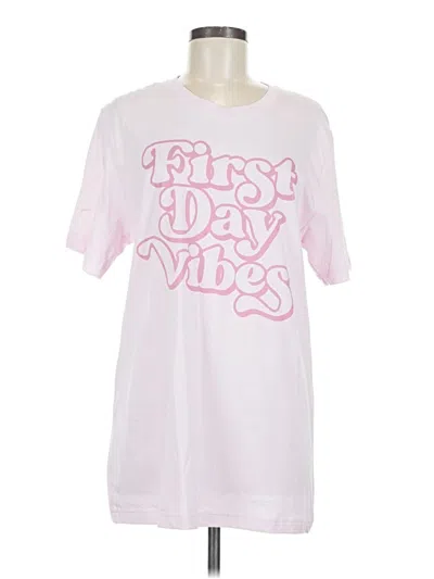 Pre-owned Canvas Short Sleeve T-shirt In Pink