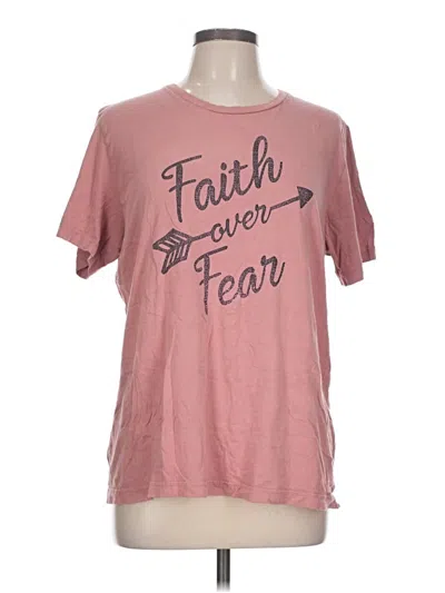 Pre-owned Canvas Short Sleeve T-shirt In Pink