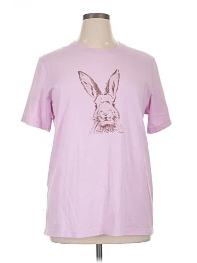 Pre-owned Canvas Short Sleeve T-shirt In Purple