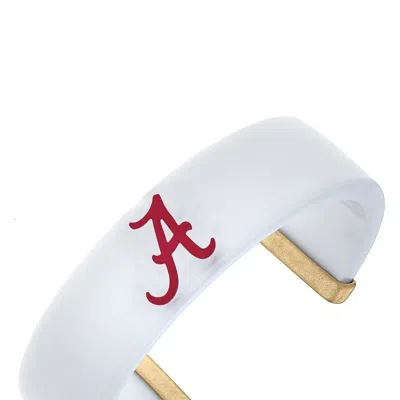 Canvas Style Alabama Crimson Tide Resin Logo Cuff Bracelet In White