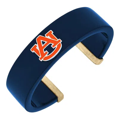 Canvas Style Auburn Tigers Resin Logo Cuff Bracelet In Blue