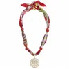 Canvas Style Cora Greek Keys Scarf Necklace In Red In Red