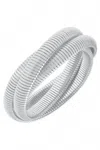 Canvas Style Florence Interlocking Bangle In Satin Silver In Metallic