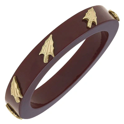 Canvas Style Florida State Seminoles Resin Logo Bangle In Brown