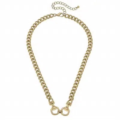 Canvas Style Jacklynn Linked Horse Bit Necklace In Gold