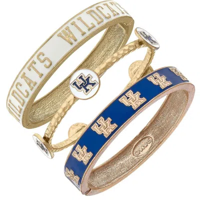 Canvas Style Kentucky Wildcats Enamel Bangle Stack In Blue