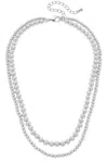 Canvas Style Layered Ember Ball Necklace In Satin Silver In Multi