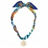 Canvas Style Luciana Studded Coin Scarf Necklace In Blue In Multi